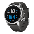 Спортивные часы Garmin fenix 7S Standard Edition, 42 мм, графитовый силиконовый ремешок - фото 2