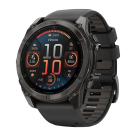 Умные спортивные часы Garmin fenix 8, 51 мм, AMOLED, сапфир, титан с DLC, силиконовый ремешок цвета «чёрный/серый»