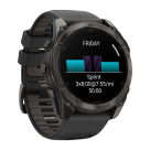 Умные спортивные часы Garmin fenix 8, 51 мм, AMOLED, сапфир, титан с DLC, силиконовый ремешок цвета «чёрный/серый» - фото 2