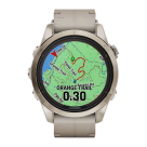 Спортивные часы Garmin fenix 7S Pro Sapphire Solar Edition, 42 мм, кожаный ремешок цвета «известняк», светло-песочный силиконовый ремешок - фото 9