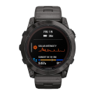 Спортивные часы Garmin fenix 7X Pro Sapphire Solar Edition, 51 мм, титановый блочный браслет, чёрный силиконовый ремешок - фото 2