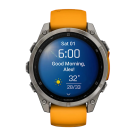 Умные спортивные часы Garmin fenix 8, 47 мм, AMOLED, сапфир, титан, силиконовый ремешок цвета «оранжевый/графит» - фото 11