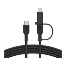 Кабель с оплёткой и ремешком Belkin BoostCharge Pro USB-C — USB-C, Lightning (USB 2.0) (1,5 м) (CAC003)