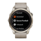 Спортивные часы Garmin fenix 7S Pro Sapphire Solar Edition, 42 мм, кожаный ремешок цвета «известняк», светло-песочный силиконовый ремешок - фото 7