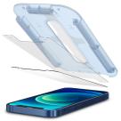Защитное стекло с установочной формой Spigen EZ FIT GLAS.tR SLIM для iPhone 12 mini (2.5D, 9H; олеофобное покрытие; комплект — 2 шт.) - фото 2