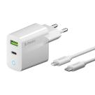Сетевое зарядное устройство Deppa мощностью 20 Вт и дата-кабель USB-C — Lightning (1,2 м)