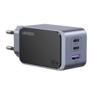 Сетевое зарядное устройство Ugreen Nexode S мощностью 65 Вт (2 USB-C, USB-A) (GaN) (X553)