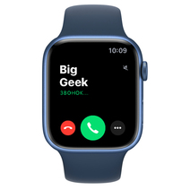Apple Watch Series 7 GPS, 45mm, корпус из алюминия синего цвета, спортивный ремешок (Sport Band) цвета «синий омут»