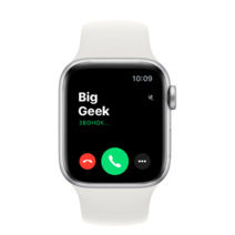Apple Watch SE, 40mm, корпус из алюминия серебристого цвета, спортивный ремешок (Sport Band) белого цвета (2022)