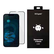 Защитное стекло Big Geek для iPhone 13 и 13 Pro (2.5D, 0,33 мм, 9H; олеофобное покрытие)