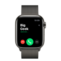 Apple Watch Series 8 GPS + Cellular, 41mm, корпус из стали цвета «графит», миланский сетчатый браслет (Milanese Loop) цвета «графит»