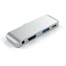 Многопортовый адаптер Satechi Mobile Pro с коннектором USB-C — (USB-C PD 3.0, USB-A 3.0, HMDI 4K 30 Гц, разъём 3,5 мм)
