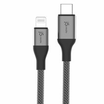 Дата-кабель с ПЭТ оплёткой и кабель-органайзером j5create JLC15 USB-C/Lightning (1,2 м, 18 Вт, 480 Мбит/с; MFi)