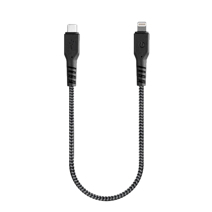 Дата-кабель MFi с оплёткой из фибры и ремешком Energea FibraTough USB-C/Lightning (0,3 м, 3 А, 480 Мбит/с; поддержка Power Delivery)