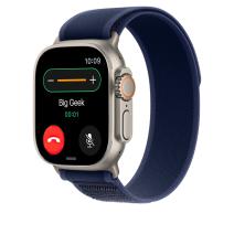 Браслет Apple Trail Loop, синий со светлой пряжкой, для Apple Watch 44, 45, 46 мм, Ultra и Ultra 2 (дизайн 2024)