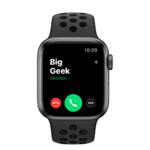 Apple Watch SE Nike+ GPS, 40mm,  корпус из алюминия цвета «серый космос», спортивный ремешок цвета «антрацитовый/чёрный»