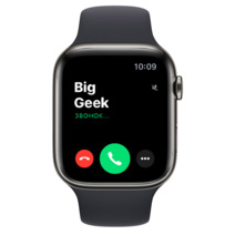 Apple Watch Series 8 GPS + Cellular, 45mm, корпус из стали цвета «графит», спортивный ремешок (Sport Band) цвета «Тёмная ночь»