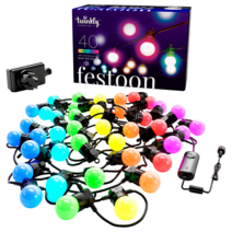 Умная гирлянда «Праздник» Twinkly Festoon, версия RGB (20 м, 40 лампочек G45)