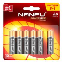 Щелочные «пальчиковые» батарейки NanFu AA (комплект — 6 шт.)