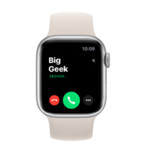 Apple Watch Series 8 GPS, 41mm, корпус из алюминия серебристого цвета, , монобраслет (Solo Loop) цвета «сияющая звезда»