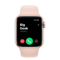 Apple Watch Series 6 GPS, 40mm, корпус из алюминия золотого цвета, спортивный ремешок цвета «розовый песок»
