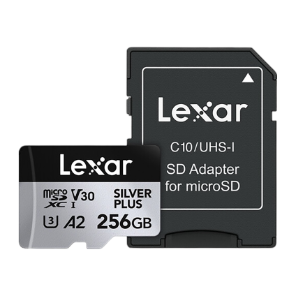 Карта памяти Lexar Professional SILVER PLUS microSDXC UHS-I 256 ГБ (U3, V30, A2) с адаптером