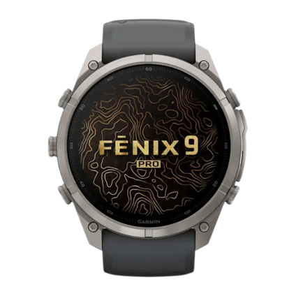 Спортивные часы Garmin fenix 9 Pro, 51 мм, AMOLED, титан, сапфир, силиконовый ремешок цвета «графитовый/чёрный» (с inReach)