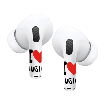 Виниловые наклейки VLP Easy Art «I❤️music» для AirPods 4