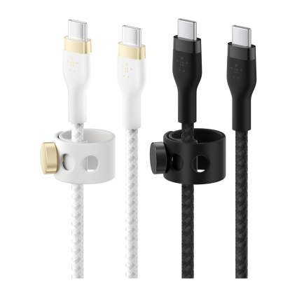 Кабель с оплёткой и ремешком Belkin BoostCharge Pro Flex USB-C (USB 2.0) (1 м) (2 шт.) (CAB011)