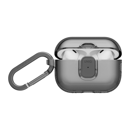 Прозрачный чехол с карабином и защёлкой Uniq Glase Pro для AirPods Pro 3