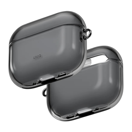 Прозрачный чехол с карабином Uniq Glase для AirPods Pro 3