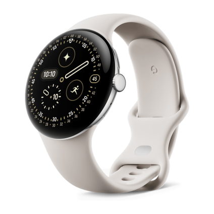 Умные часы Google Pixel Watch 4, 45 мм, Wi-Fi + LTE, ремешок фарфорового цвета (версия Global)