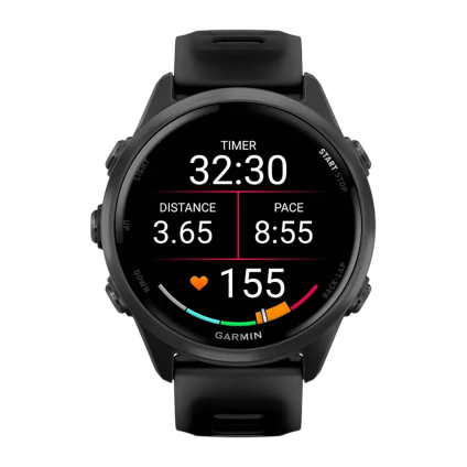 Спортивные часы Garmin Forerunner 570, 42 мм, силиконовый ремешок цвета «полупрозрачный чёрный»/чёрный