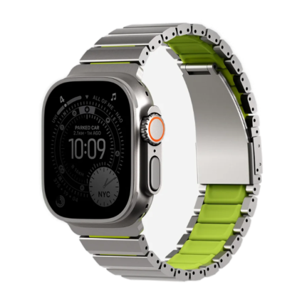 Стальной блочный браслет Uniq Strova Flex для Apple Watch 44, 45, 46 мм и Ultra 2–3