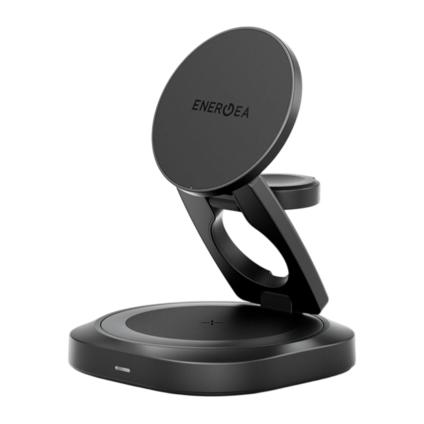 Складная зарядная станция MagSafe Energea AluMag Gyro для iPhone, Apple Watch и AirPods (Qi2.2)