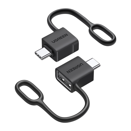 Переходник с силиконовой петлёй Ugreen USB-C — USB-A (USB 3.2 Gen 2) (2 шт.) (LS503)