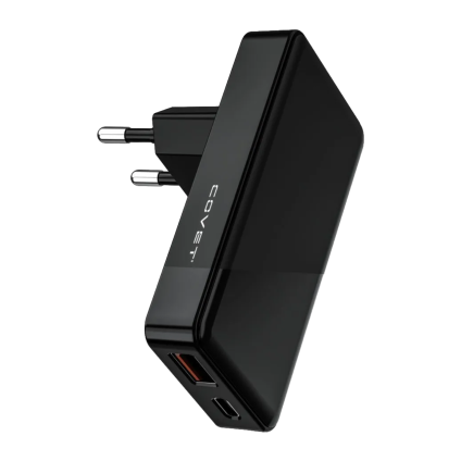 Сетевое зарядное устройство COVET Interior Charger мощностью 65 Вт (USB-C, USB-A) (GaN)