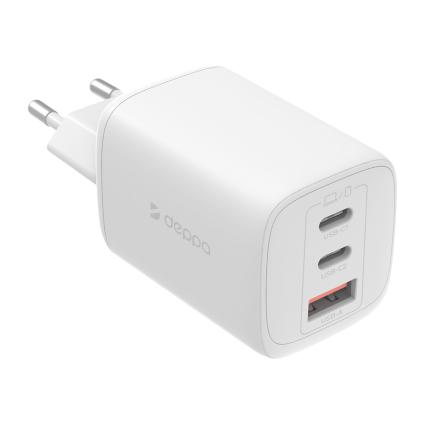 Сетевое зарядное устройство Deppa мощностью 65 Вт (2 USB-C, USB-A) (GaN)