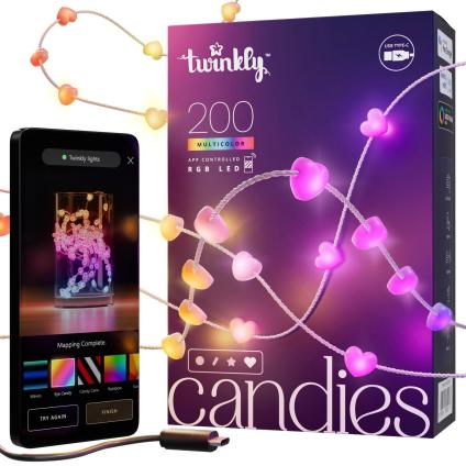 Умная гирлянда «Сердечки» Twinkly Candies Hearts, RGB (12 м, 200 светодиодов)