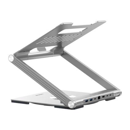 Регулируемая складная металлическая подставка-хаб CABLETIME 360° для MacBook Air и Pro 13–16"