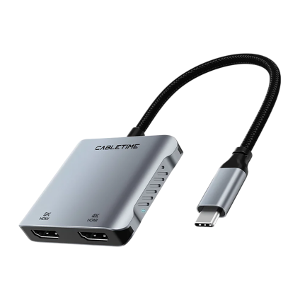 USB-Хаб CABLETIME (USB-C) (CT-CM2H8K-A)