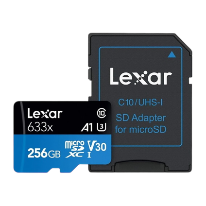 Карта памяти Lexar Blue High-Performance 633x microSDXC UHS-I 256 ГБ (U3, V30, A1) с адаптером