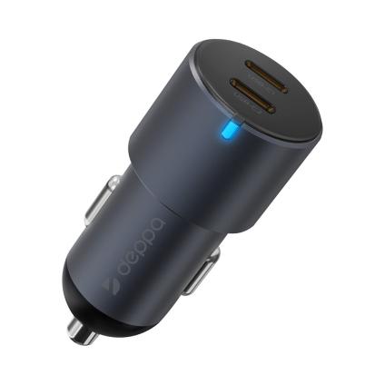 Автомобильное зарядное устройство Deppa Car Charger мощностью 60 Вт (2 USB-C)