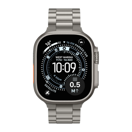 Титановый блочный браслет Spigen Modern Fit Titanium для Apple Watch 44, 45, 46 мм и Ultra 49 мм