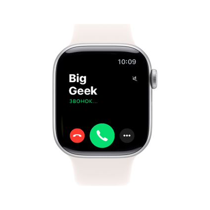 Часы Apple Watch Series 11, 42 мм, алюминий серебристого цвета, ремешок Sport Band цвета «светлые румяна»