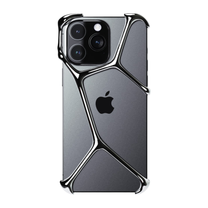 Стальной ювелирный чехол-бампер YNOT Shell Aerospace Steel для iPhone 16 Pro Max