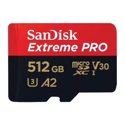 Карта памяти SanDisk Extreme PRO microSDXC UHS-I 512 ГБ (U3, V30, A2) с адаптером