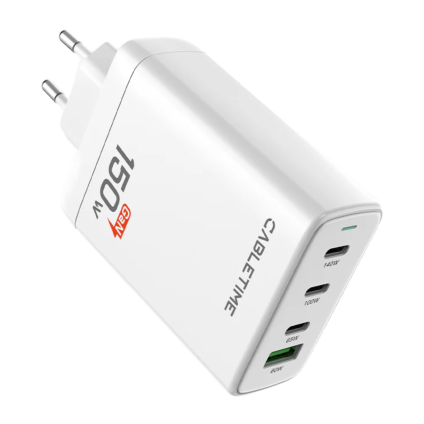 Сетевое зарядное устройство CABLETIME мощностью 150 Вт (3 USB-C, USB-A) (GaN)