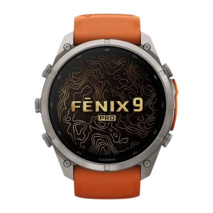 Спортивные часы Garmin fenix 9 Pro, 51 мм, AMOLED, титан, сапфир, силиконовый ремешок цвета «осенний оранжевый»/«оранжевая искра» (с inReach)