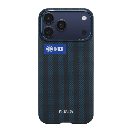 Арамидный чехол MagSafe PITAKA × Inter Black and Blue Jersey PitaTap Edge Case для iPhone 17 Pro